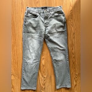 Lucky Brand 121 Heritage Slim Jeans Men’s 33x30 Gray Button Fly Denim